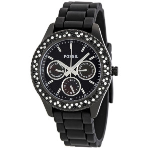 Bracelet de montre Fossil ES2896 Silicone Noir 18mm